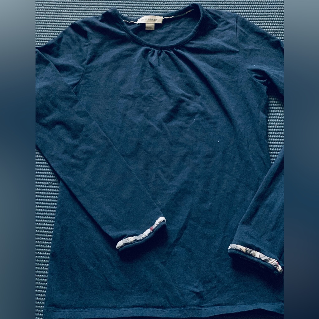 Burberry Kids Long Sleeve Top Blue Nova Size 10